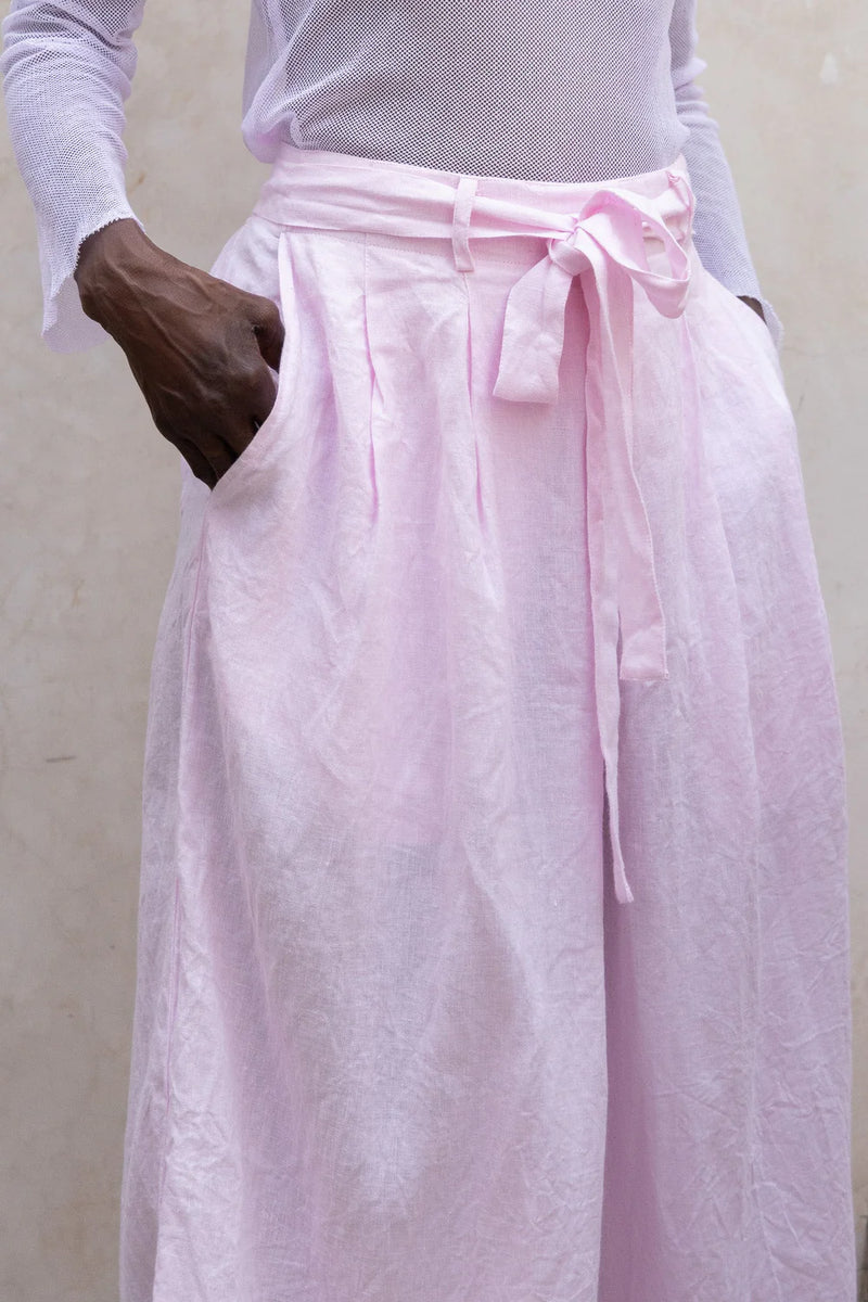Harriet linen Trouser Pink