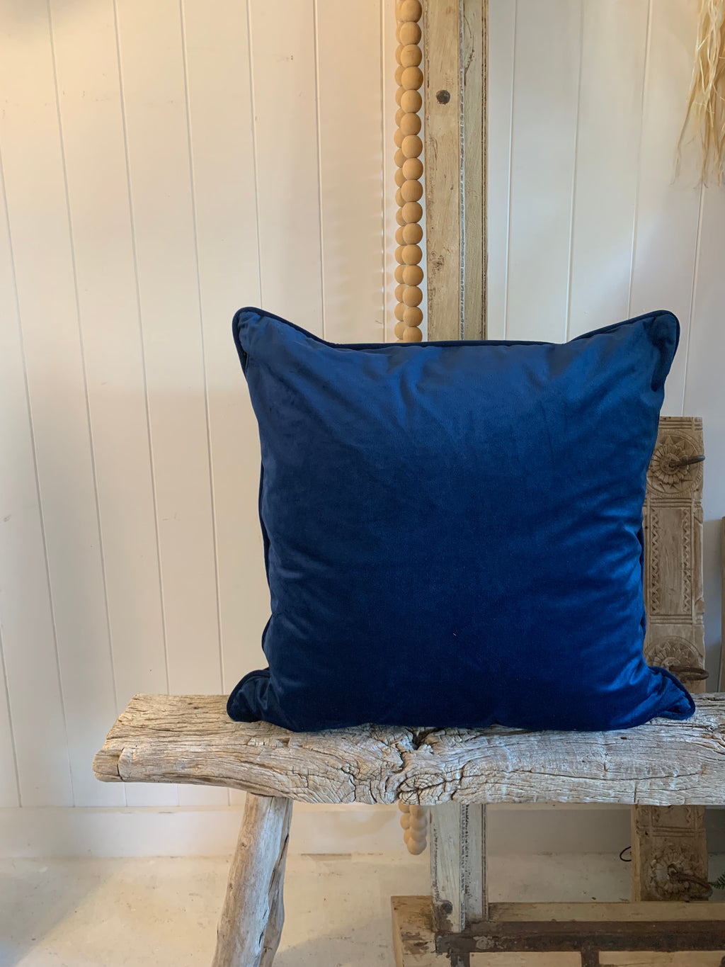 Throw Cushion Navy Velvet