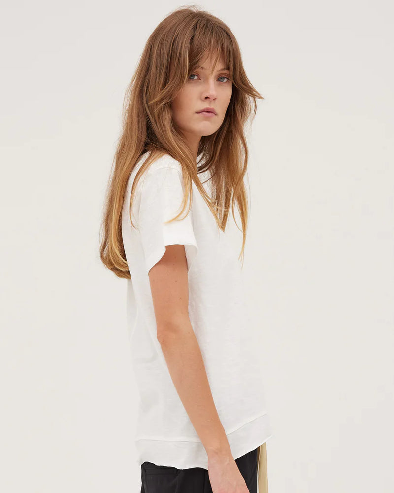 The Raw Hem Slub Tee - White