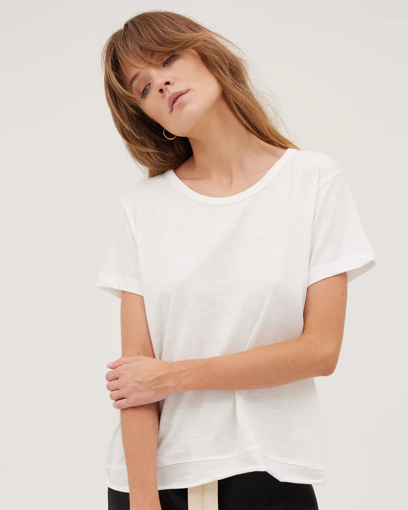 The Raw Hem Slub Tee - White