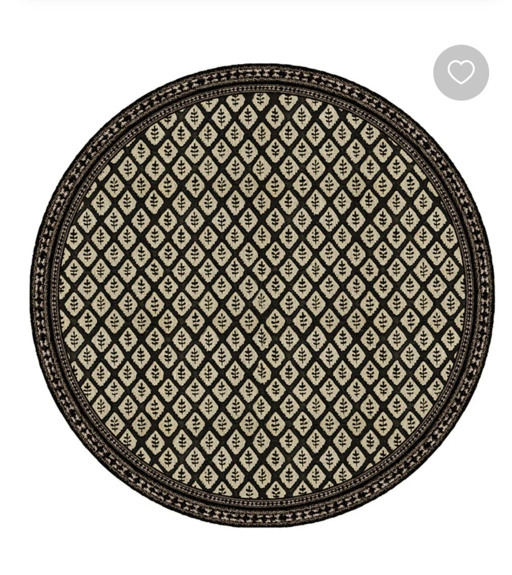 Jaipur Black Round Vinyl Placemat