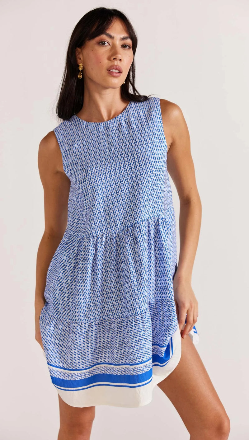 Azure Tiered Mini Dress