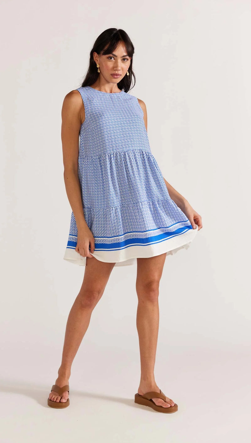 Azure Tiered Mini Dress