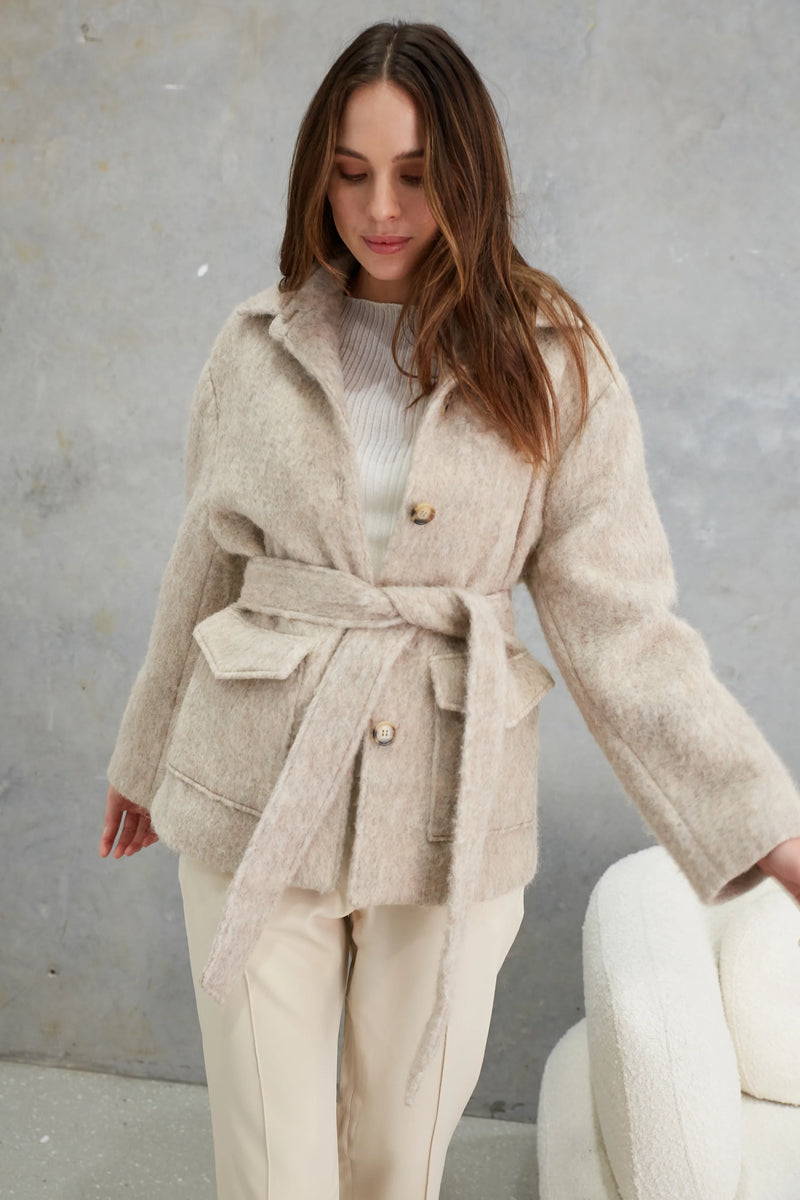 Soraya Mohair Jacket Almond