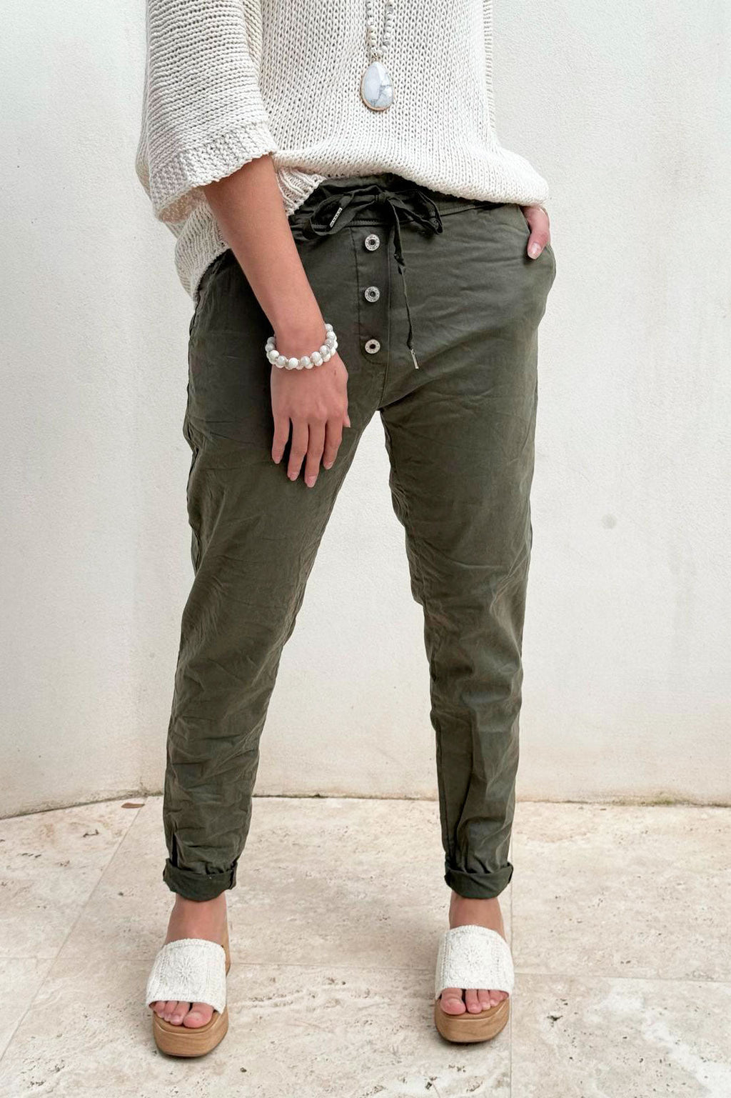 Casual Tencel Joggers - Olive