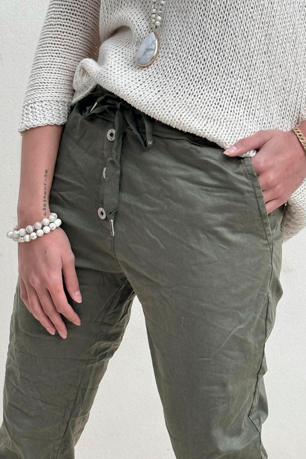 Casual Tencel Joggers - Olive