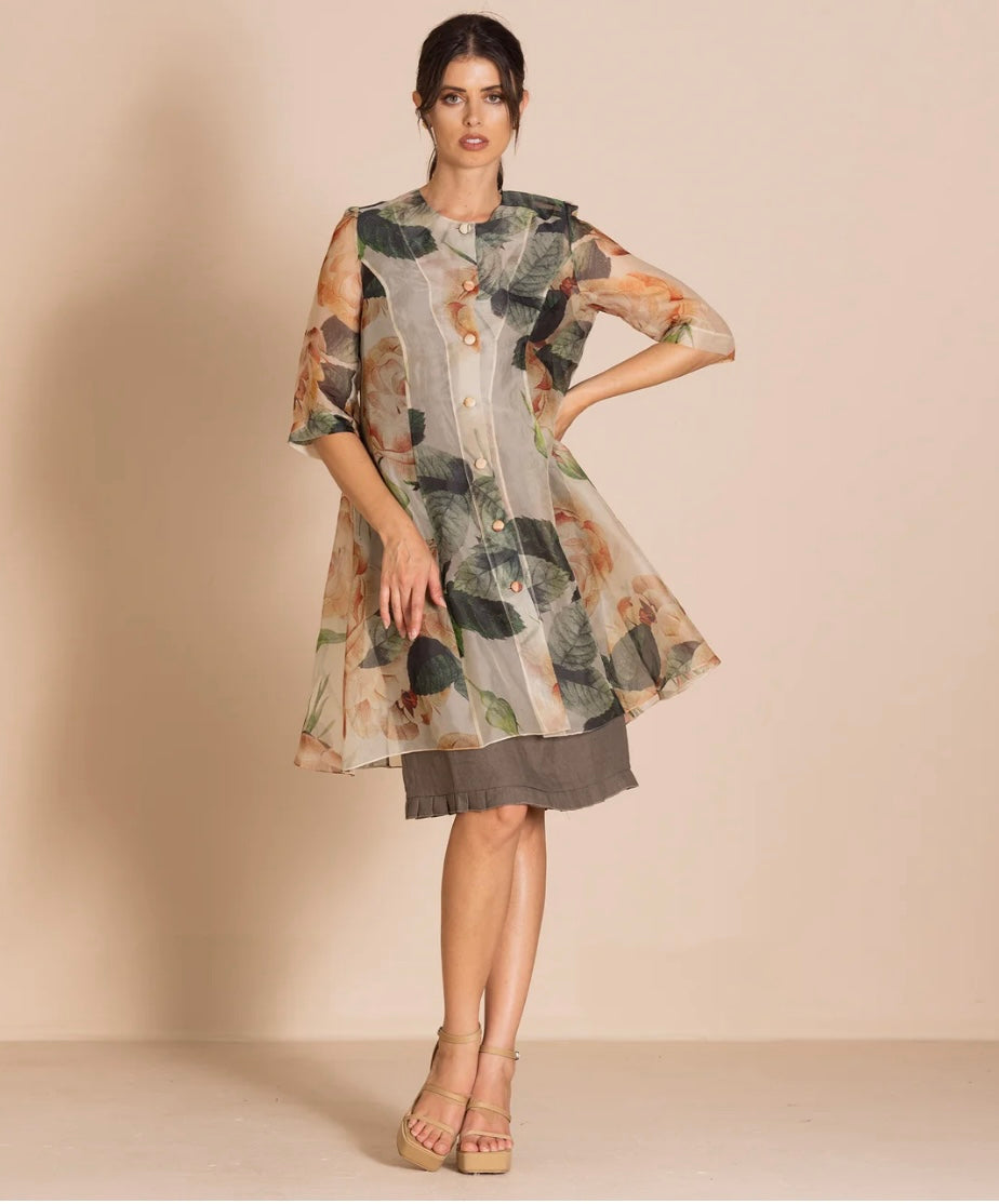 Roses Organza Dress Coat