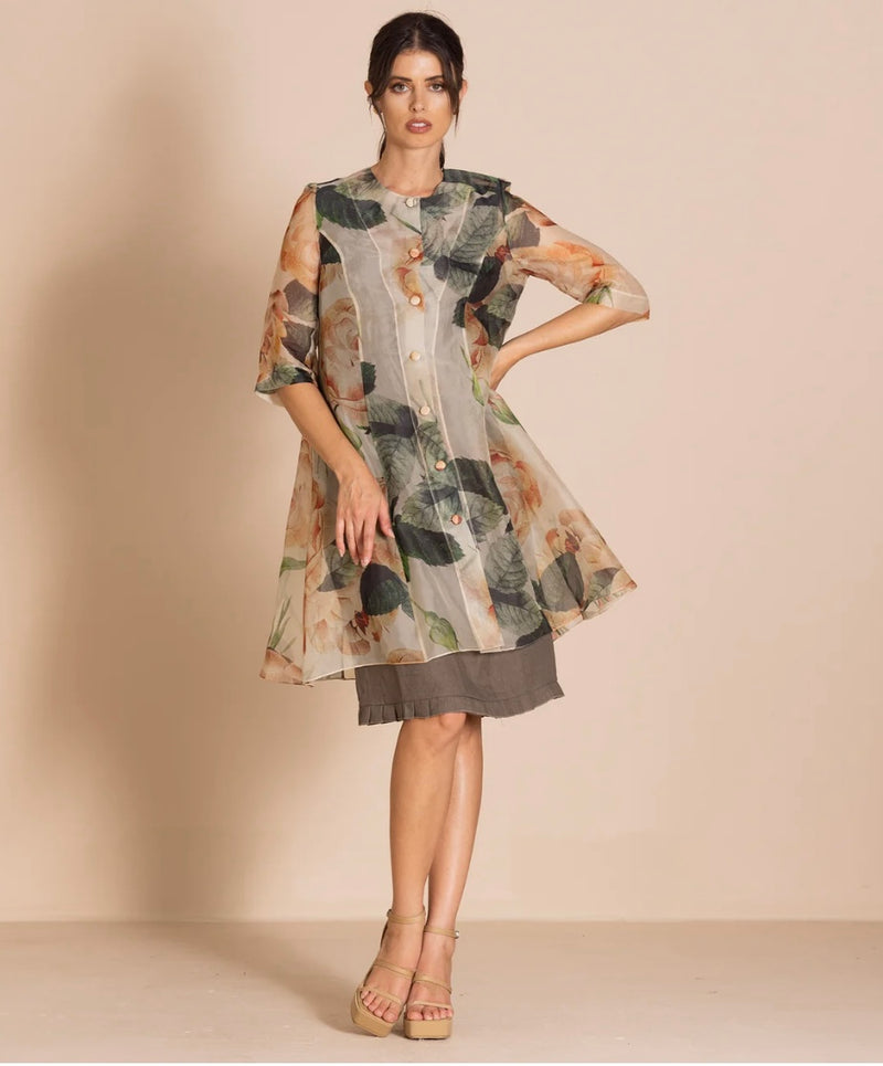 Roses Organza Dress Coat