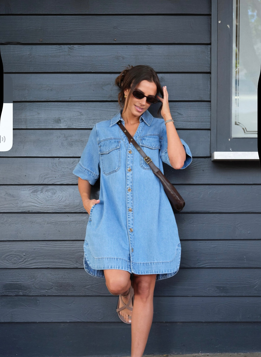 Relaxed Shirt Dress Vintage Blue Denim