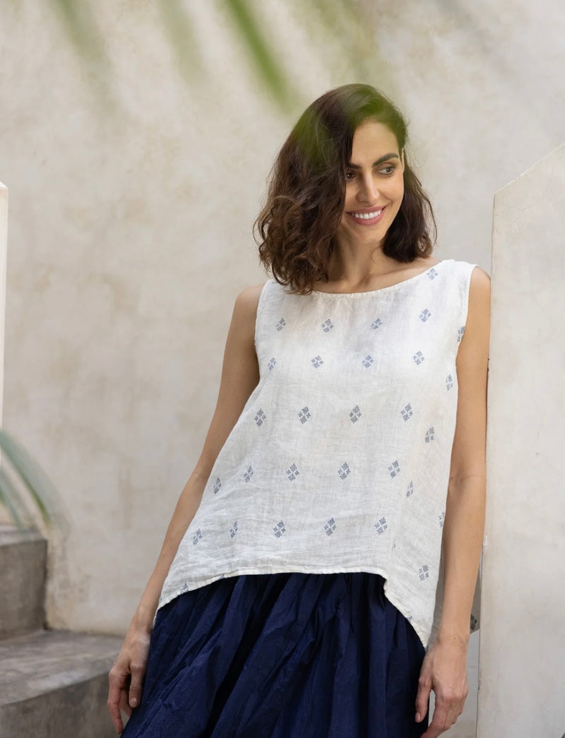 Taji Top - Navy Diamond