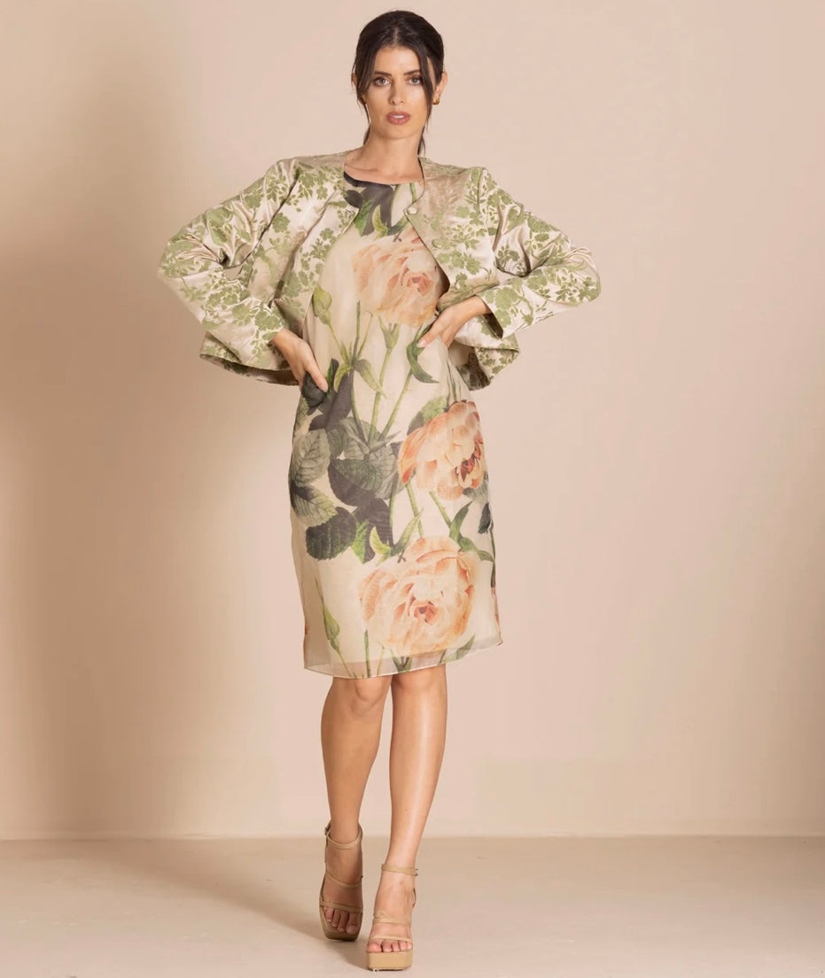 Roses Silk Shift Dress