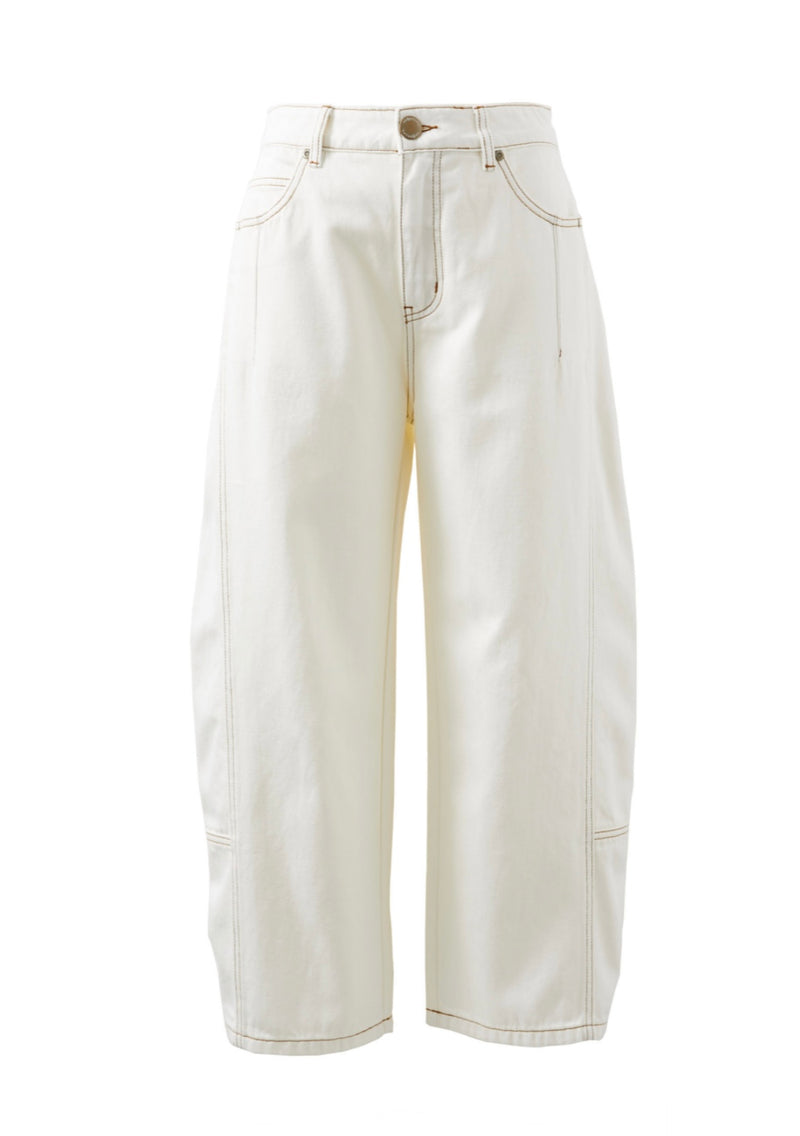 Darted Barrel Jean Fresh Ecru