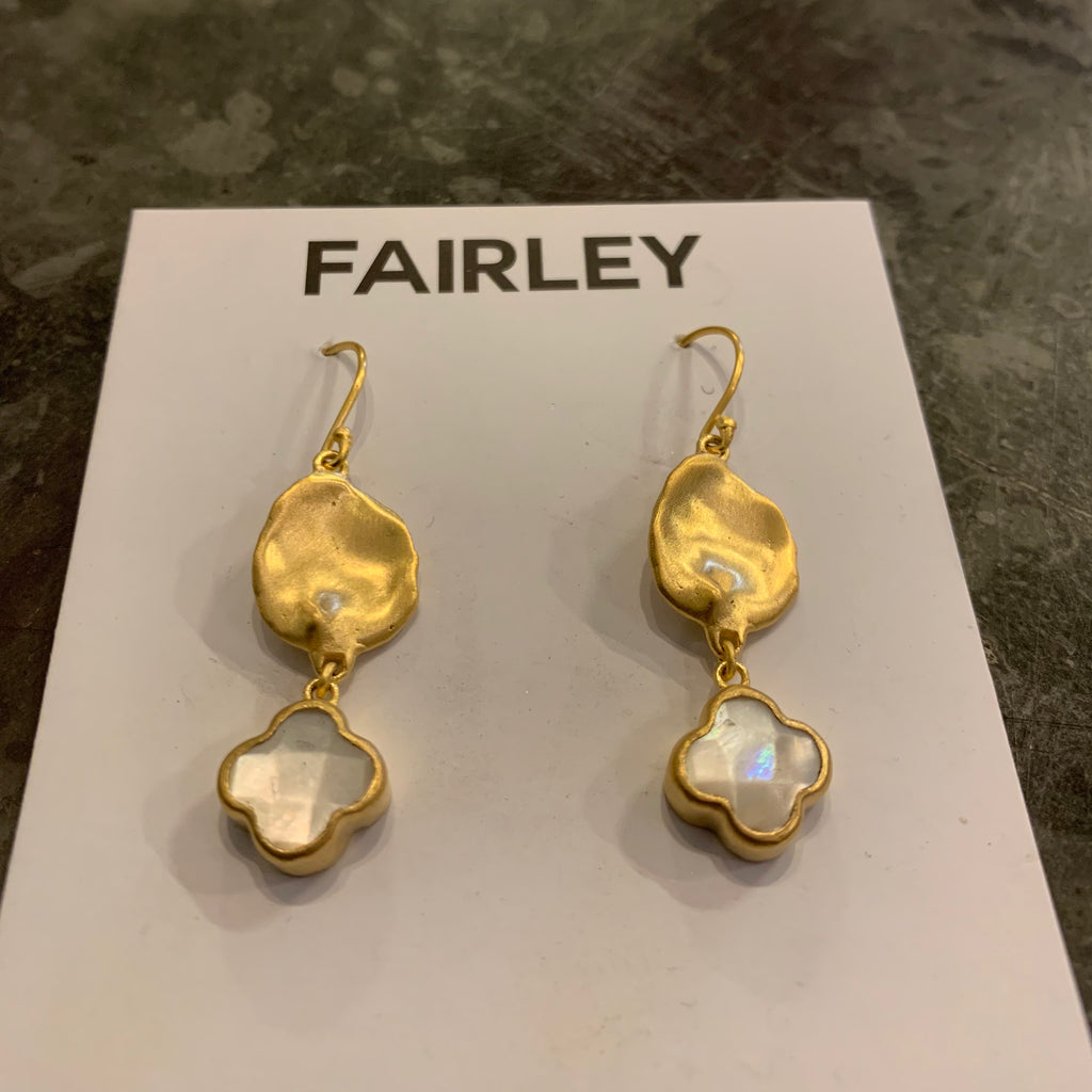 Gold Drop Earrings Moonstone