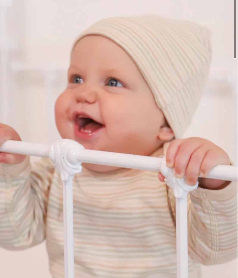 Organic Cotton Striped Baby Beanie