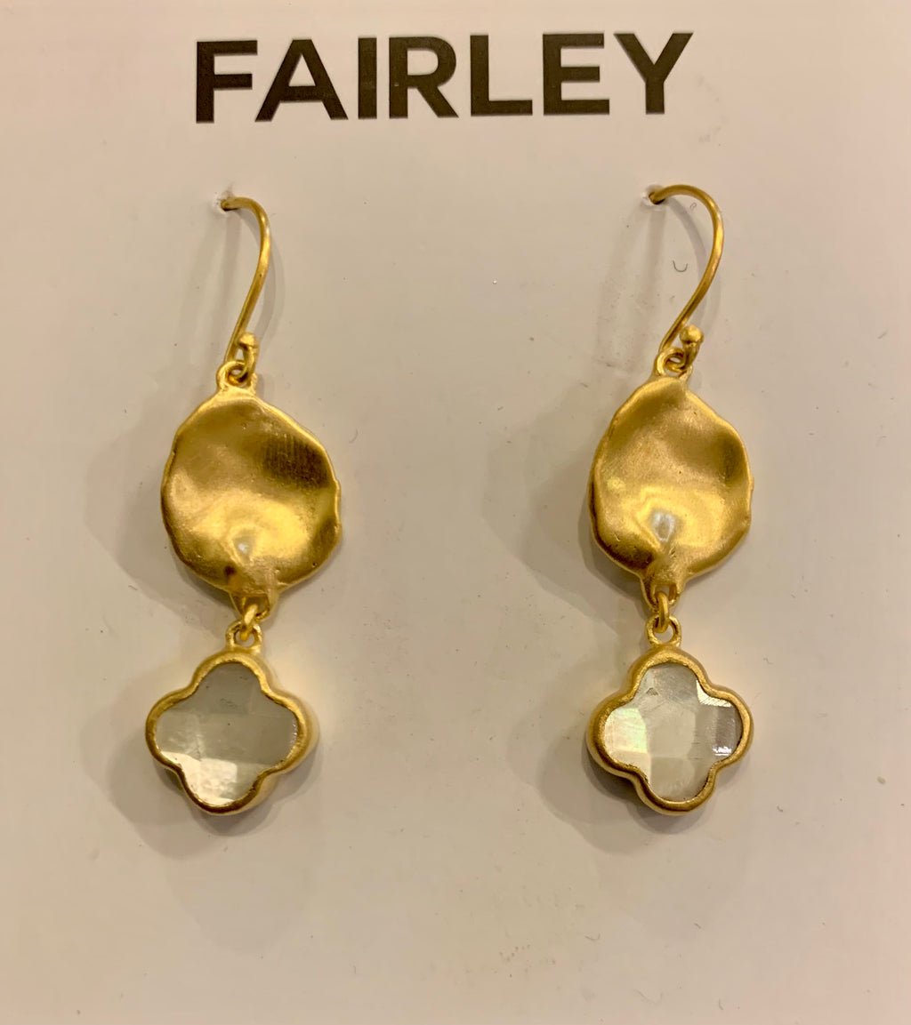 Gold Drop Earrings Moonstone