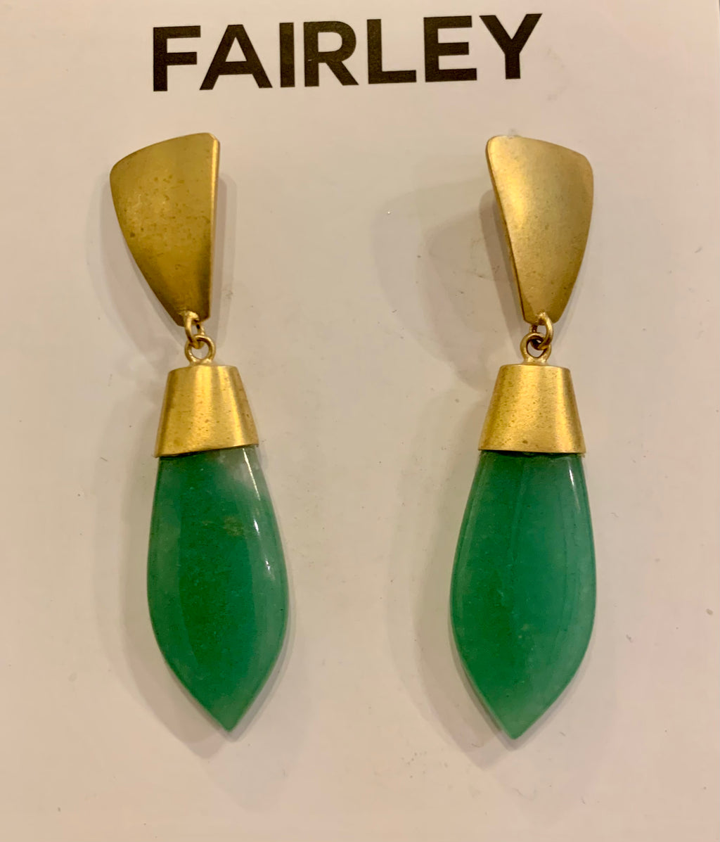 Agate Gold Drop Earrings