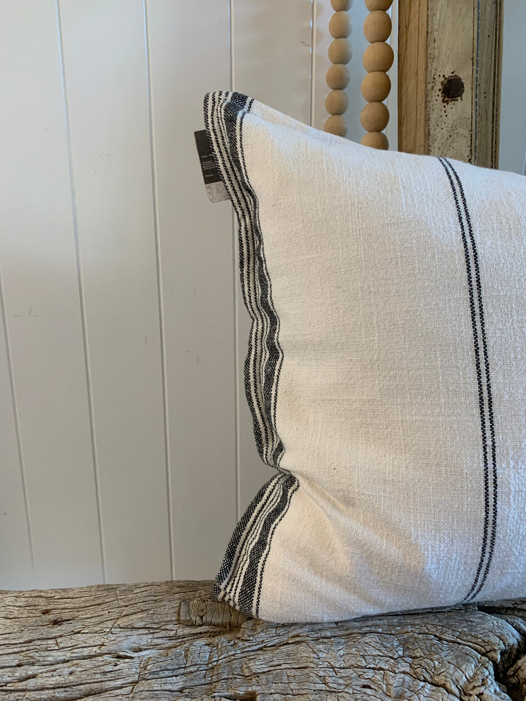Stripe Slub Cush - White