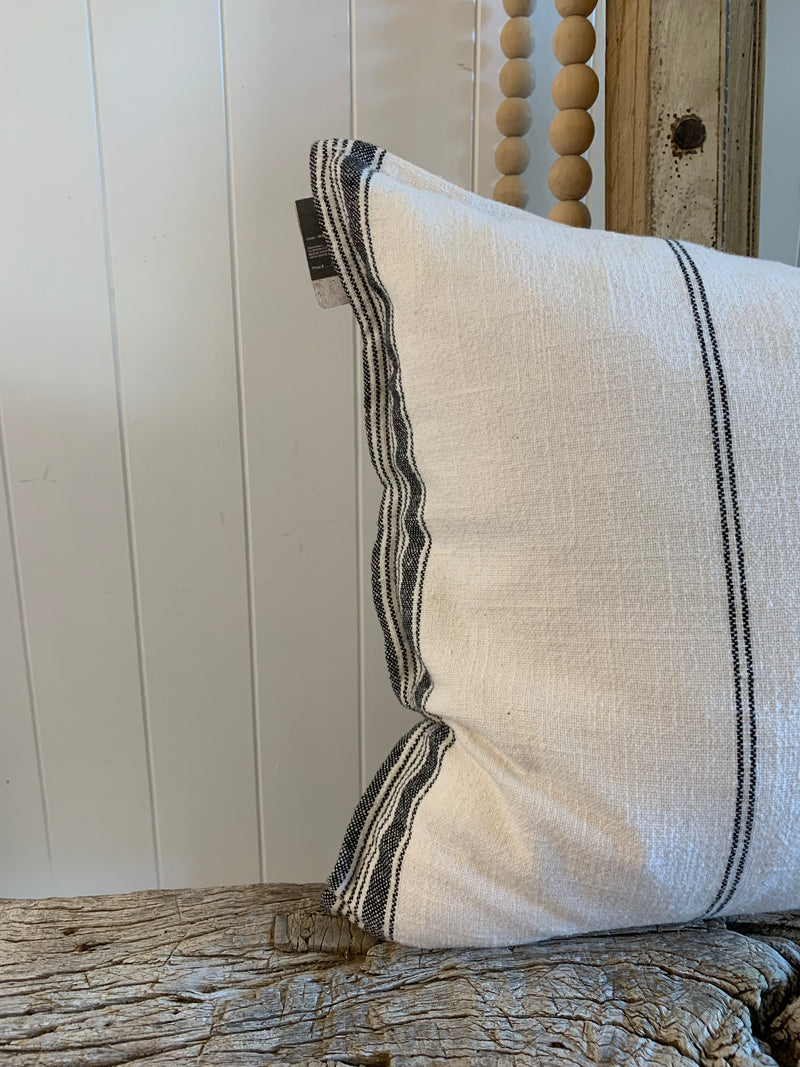 Stripe Slub Cush - White