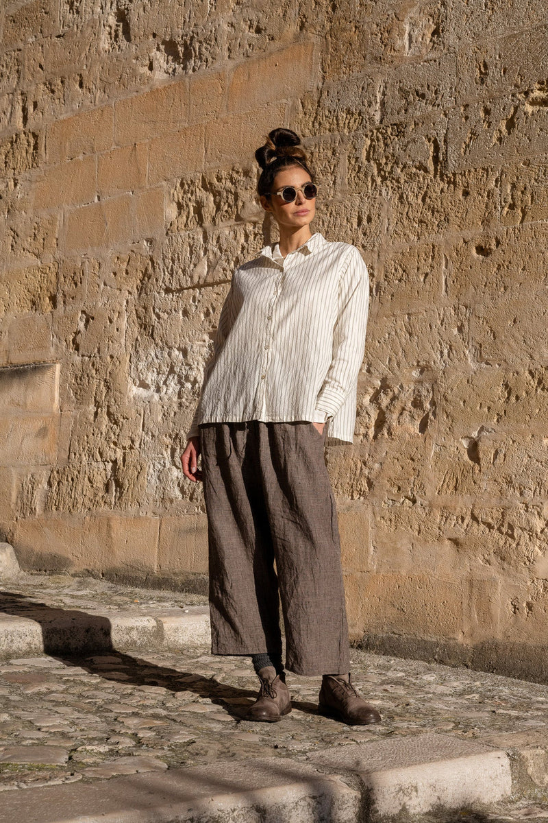 Farley Shirt - Cream Ticking