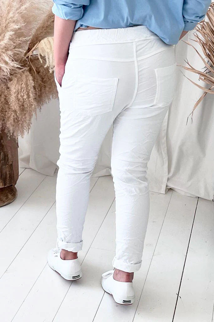 Casual Cotton Joggers White