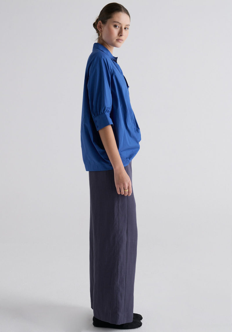 Louie Draped Shirt Marine