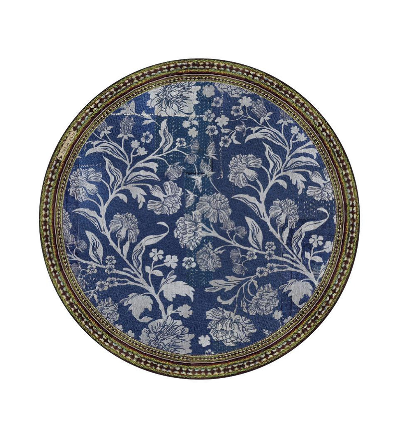 Bohemian Garden Round Placemat - Indigo