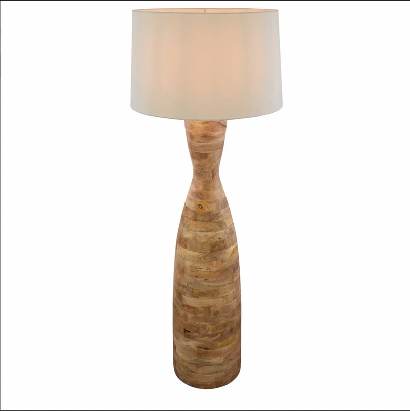 Esraj Turned Wood Floor Lamp Natural