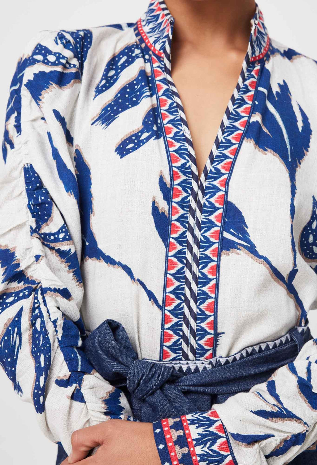 Pavilion Linen Gathered Sleeve Shirt