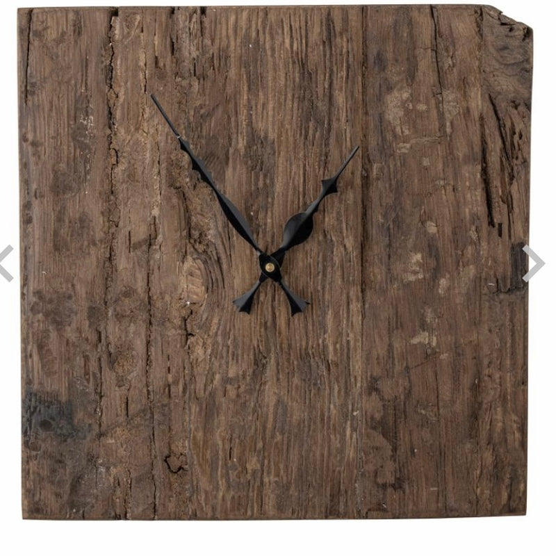 Sarai Clock Brown Reclaimed Wood