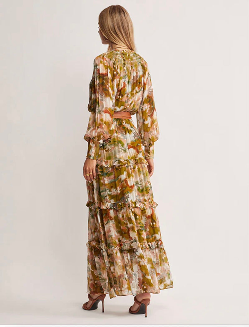 Abstract Botanica Maxi Dress