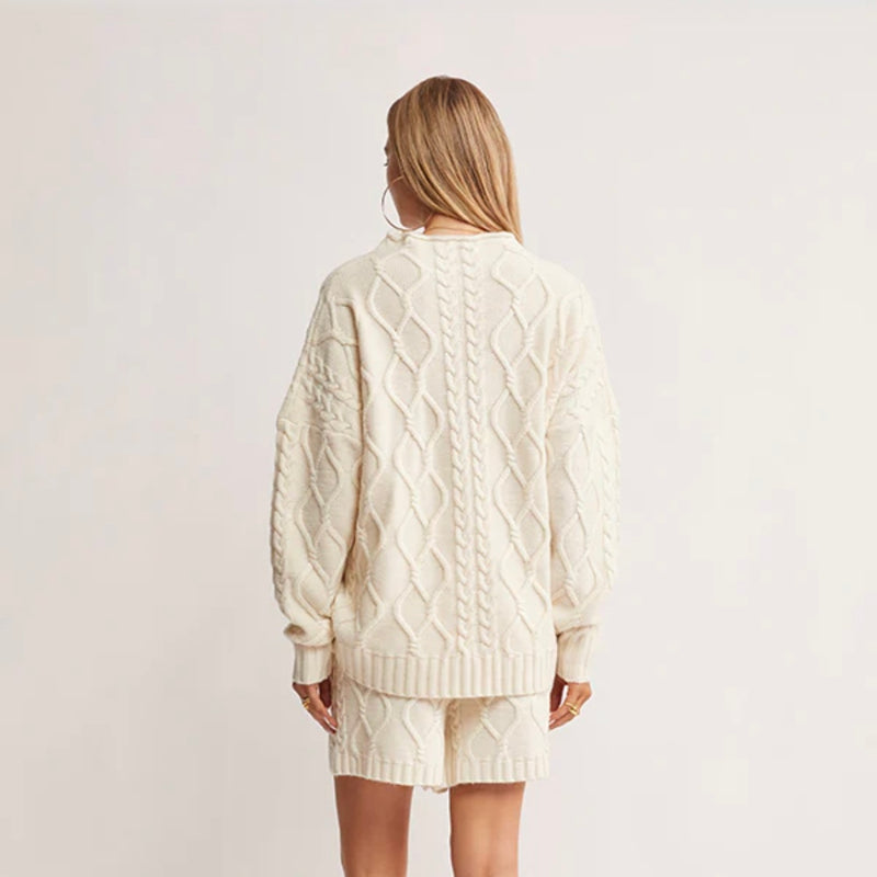 Inflorescence Knit Sweater Ivory