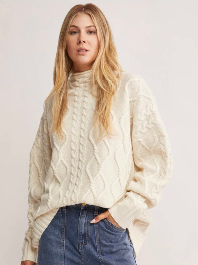 Inflorescence Knit Sweater Ivory