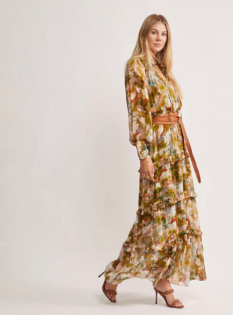 Abstract Botanica Maxi Dress