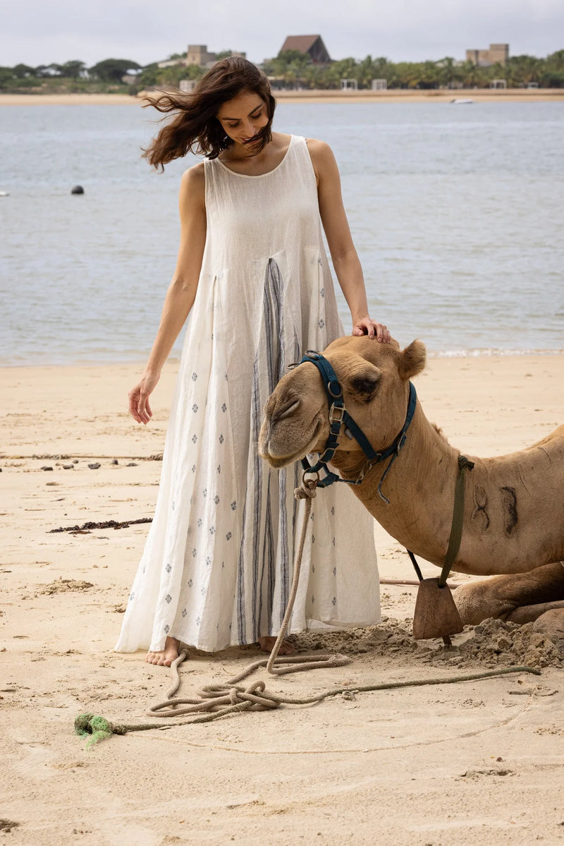 Inaya Dress - Navy Patch