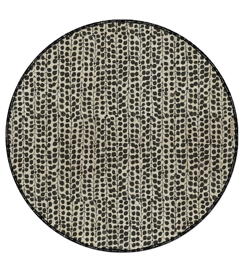 Poppy Black Round Placemat