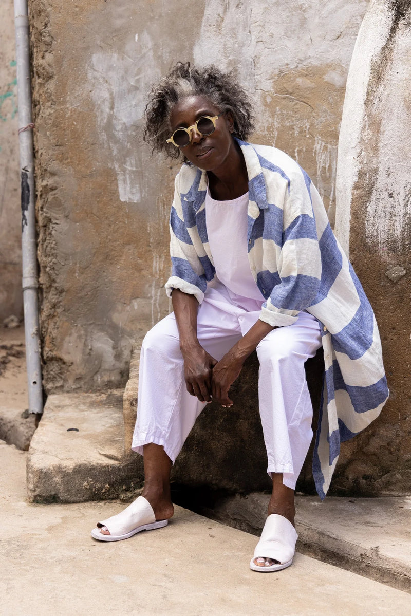 Zawadi Jacket - Blue & White Stripe