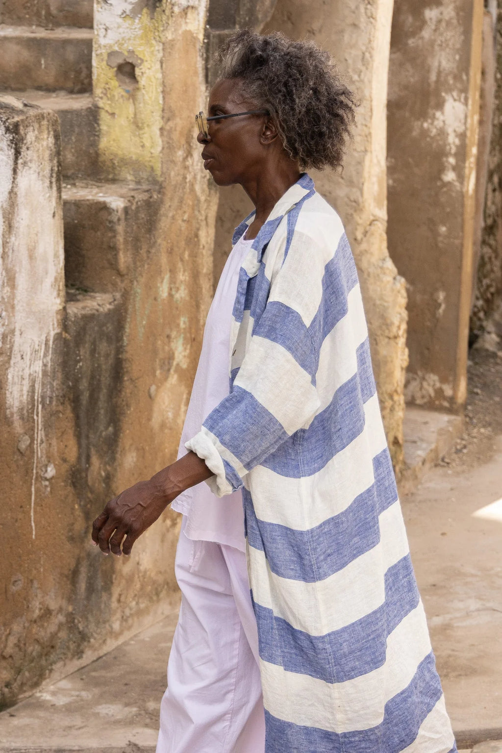 Zawadi Jacket - Blue & White Stripe