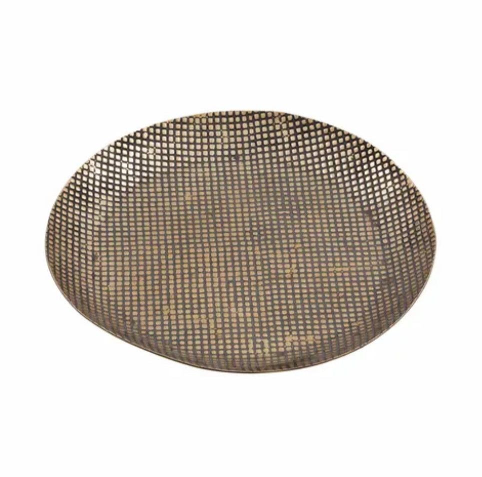 Aluminium Round Tray Brass pattern