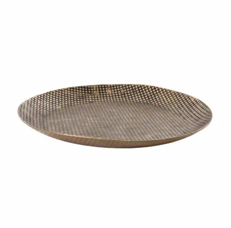 Aluminium Round Tray Brass pattern