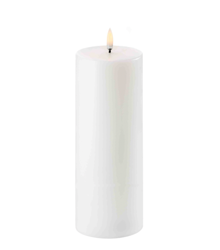 UYUNI Single Wick Pillar Candle- Nordic White (7.8cm x 20.3cm)