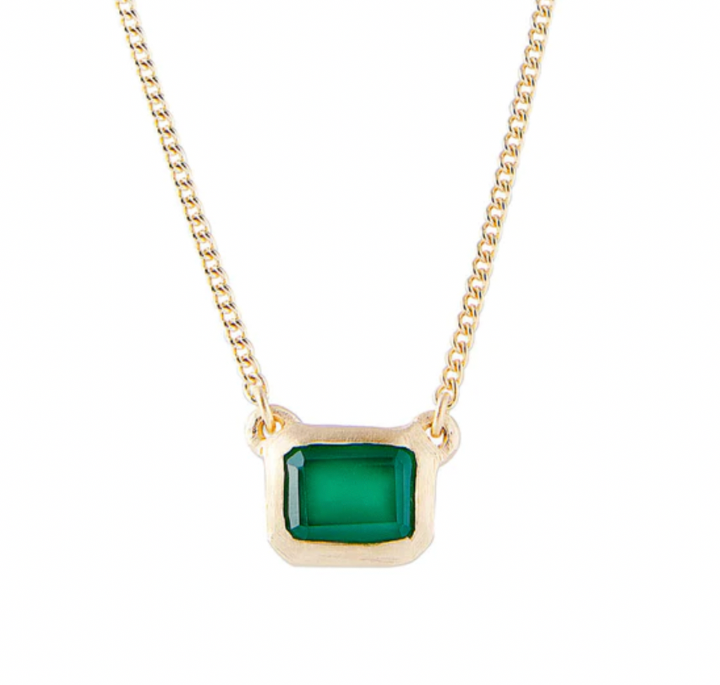 Green Agate Deco Necklace