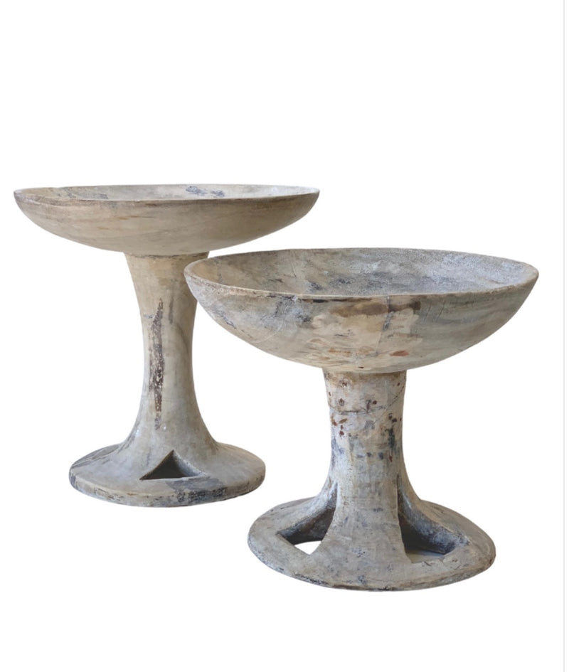 Vintage Indian Wooden Serving Pedestal