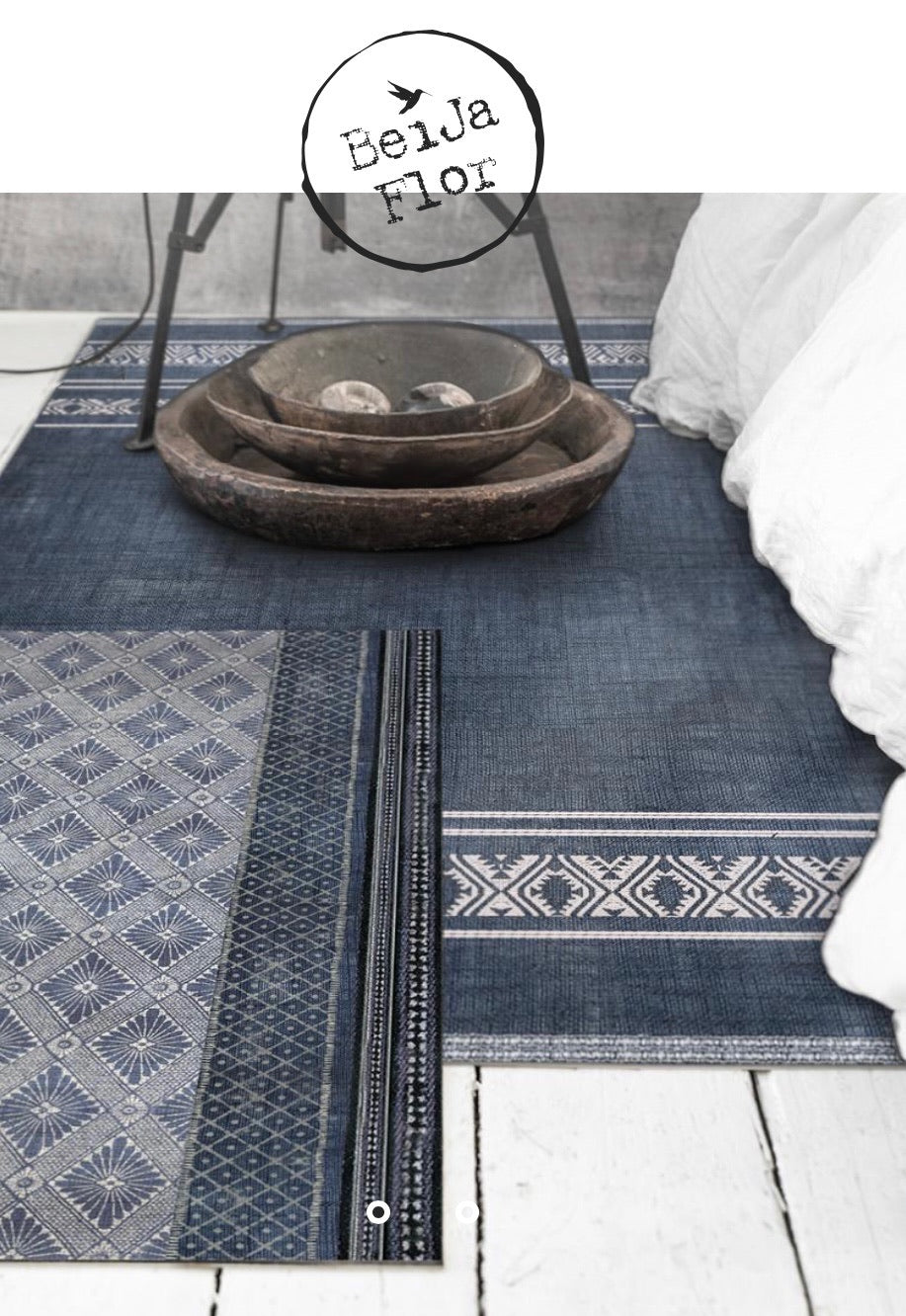 Beija Flor Africa Indigo Vinyl Floor mat