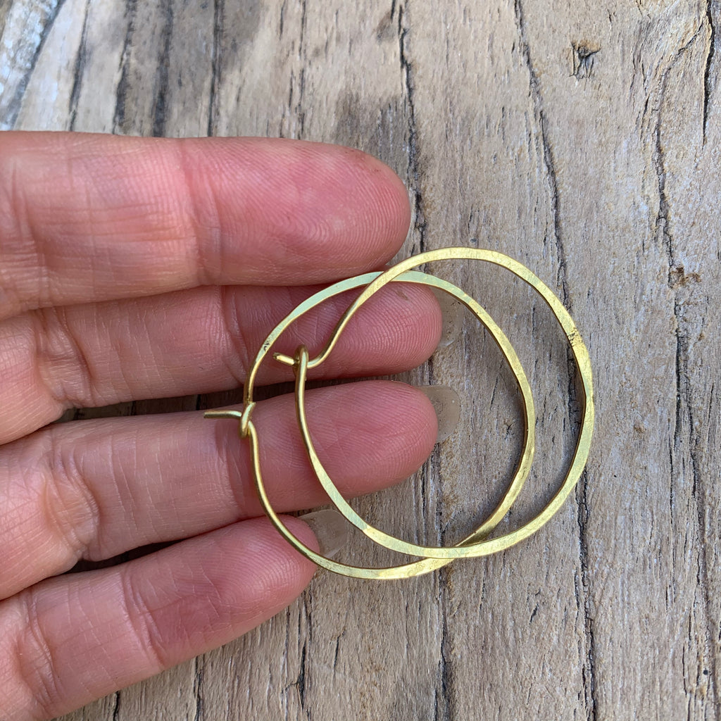 Brass hoop earrings