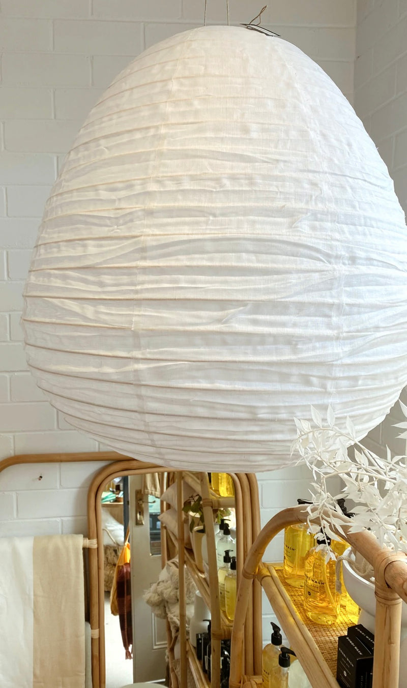 The Athena Light Pendant- White, Pear, 70cm