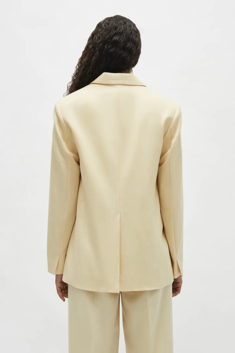 Daria Wool Tailored Blazer - Lemon
