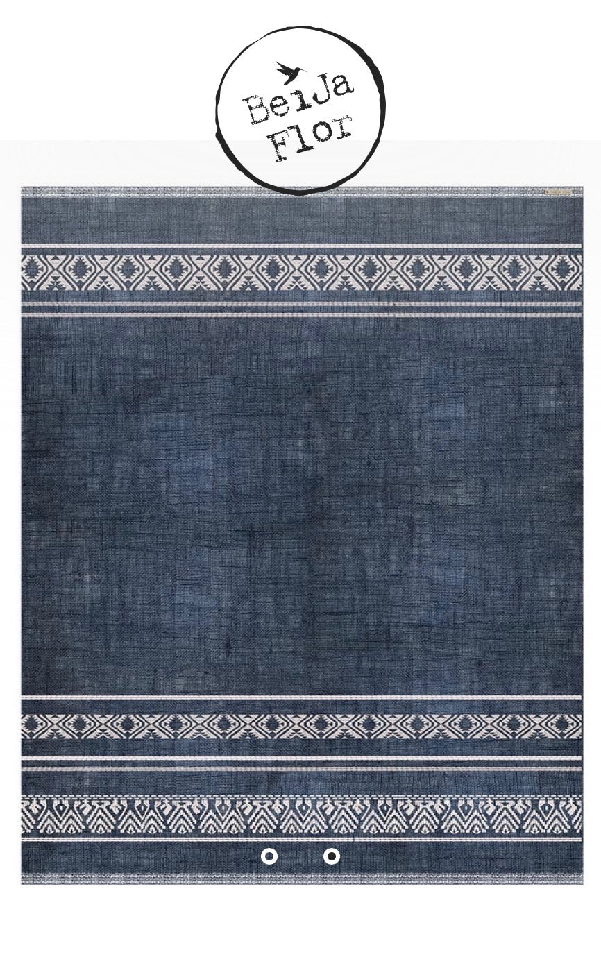 Beija Flor Africa Indigo Vinyl Floor mat