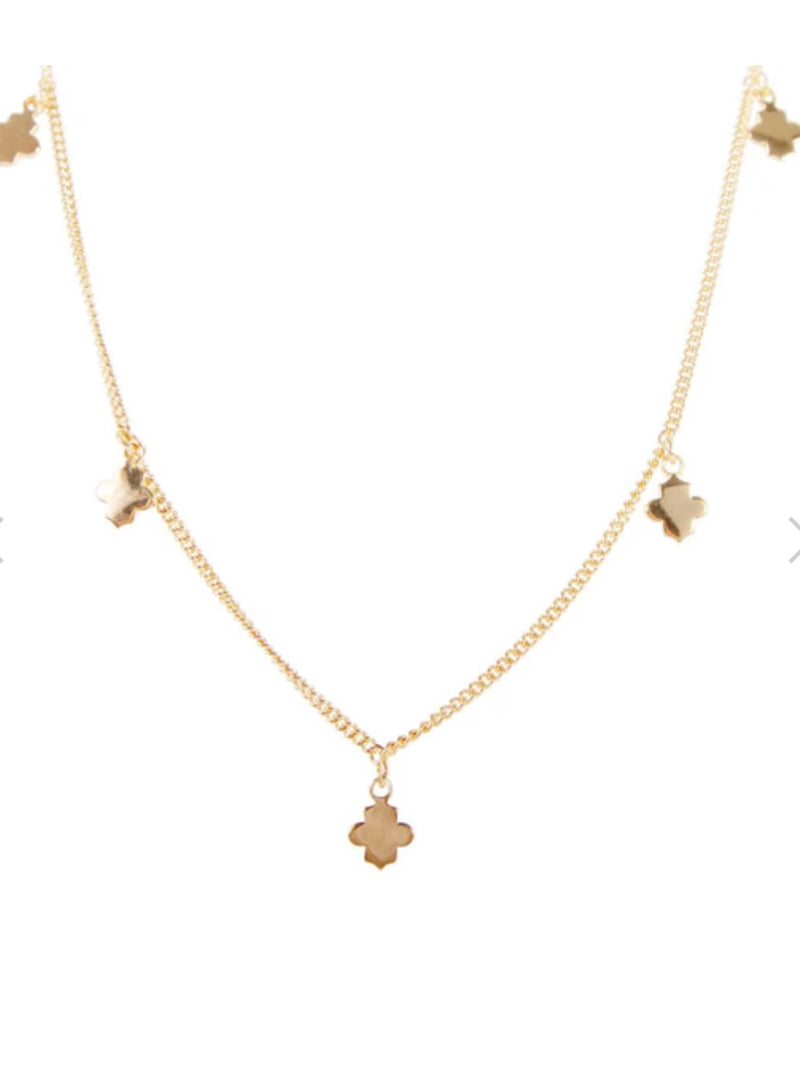 Clover Charm Necklace Gold