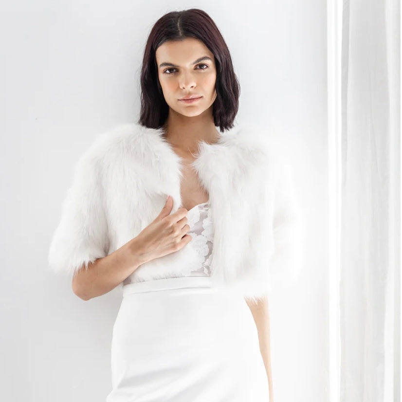 Love A Fur Bolero (Ivory)