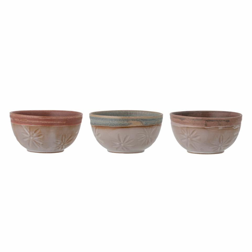 Aster bowl-brown stoneware S/3